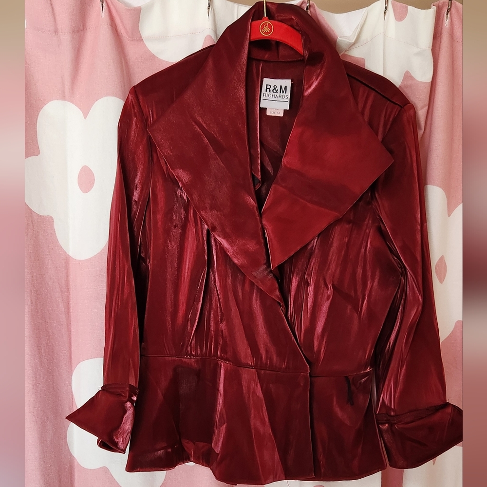 R&M Richards Women's Deep Red Blouse, Size 14